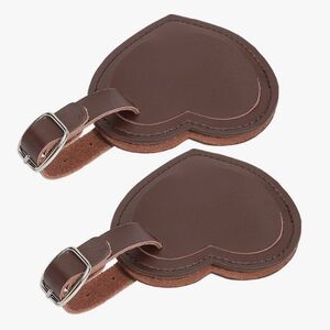 AVIMA Premium Handmade Leather Small Heart Luggage Travel Bag Suitcase Tags 2pcs